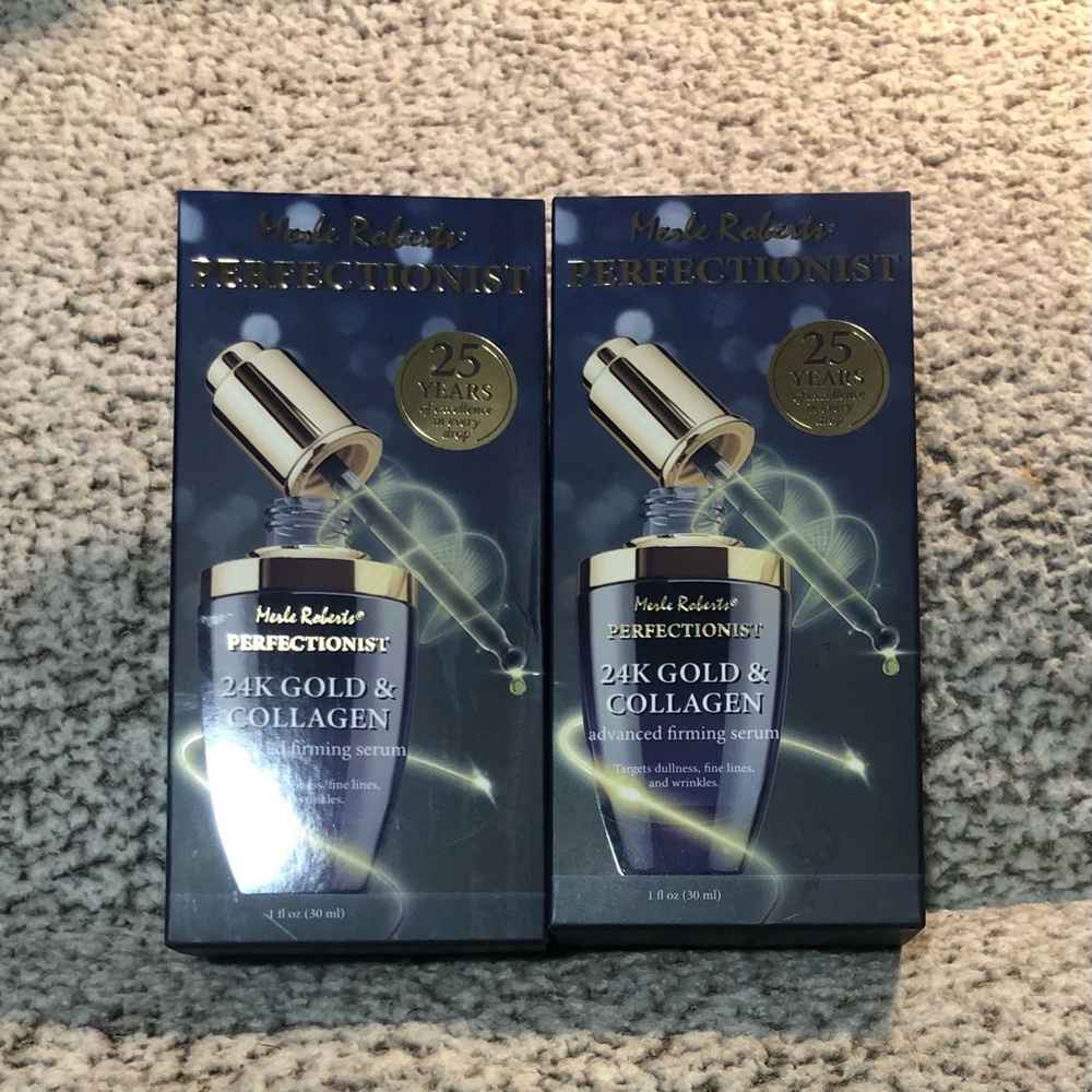Merle Roberts Perfectionist 24K Gold Collagen Firming Serum Anti Aging Set of 2